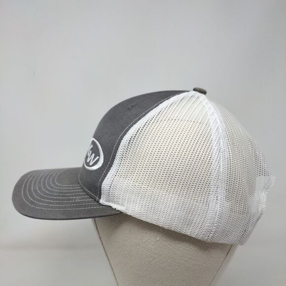 KW Snapback Mesh Back Trucker Hat Gray One Size Embroidered Richardson - Picture 3 of 10